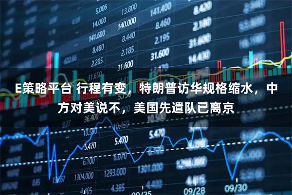 E策略平台 行程有变，特朗普访华规格缩水，中方对美说不，美国先遣队已离京