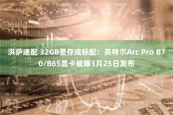 洪萨速配 32GB显存成标配：英特尔Arc Pro B70/B65显卡被曝3月25日发布