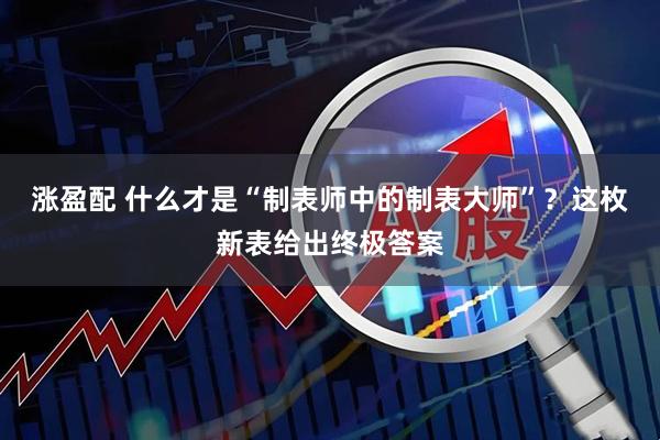 涨盈配 什么才是“制表师中的制表大师”？这枚新表给出终极答案